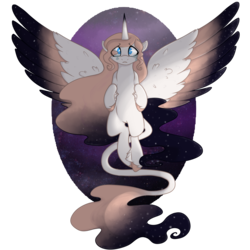 Size: 1500x1500 | Tagged: safe, artist:angei-bites, oc, oc only, oc:lacuna, alicorn, pony, colored wings, colored wingtips, female, mare, multicolored wings, simple background, solo, spread wings, transparent background, wings