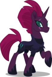 Size: 3418x5000 | Tagged: safe, artist:dashiesparkle, tempest shadow, pony, unicorn, g4, my little pony: the movie, armor, beautiful, cute, eye scar, female, good end, happy, horn, looking at you, majestic, mare, movie accurate, pretty pretty tempest, raised hoof, scar, simple background, smiling, solo, tempest gets her horn back, tempest now has a true horn, tempestbetes, transparent background, vector