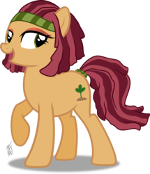 Size: 2051x2383 | Tagged: safe, artist:mlp-scribbles, oc, oc only, oc:merry mertle, pony, commission, female, hairband, high res, inkscape, mare, open mouth, ponyscape, signature, simple background, solo, tail band, transparent background, vector