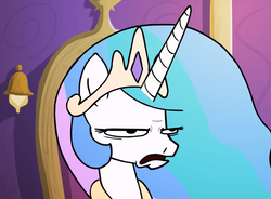 Size: 654x481 | Tagged: safe, artist:piemations, princess celestia, alicorn, pony, elements of cringe, g4, bust, celestia is not amused, disgusted, female, frown, mare, reaction image, solo, unamused