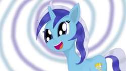 Size: 1920x1080 | Tagged: safe, artist:jetronic, minuette, pony, unicorn, g4, abstract background, happy, open mouth, smiling