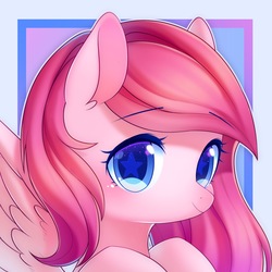 Size: 1500x1500 | Tagged: safe, artist:leafywind, oc, oc only, pegasus, pony, abstract background, bust, female, mare, portrait, solo, wingding eyes