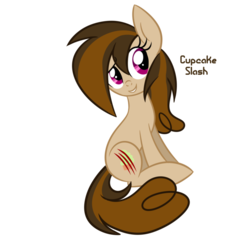 Size: 1024x1024 | Tagged: dead source, safe, artist:wubcakeva, oc, oc only, oc:cupcake slash, earth pony, pony, equestria girls ponified, female, mare, ponified, simple background, solo, transparent background