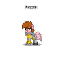 Size: 400x400 | Tagged: safe, oc, oc only, oc:phoenix (furry), fox, pony, pony town, armor, bow, furry, hair bow, non-mlp oc, simple background, transparent background