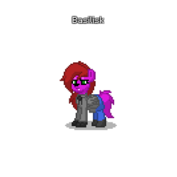 Size: 400x400 | Tagged: safe, oc, oc only, oc:basilisk, coyote, pony, pony town, clothes, furry, gloves, long hair, new design, non-mlp oc, simple background, solo, transparent background, updated design