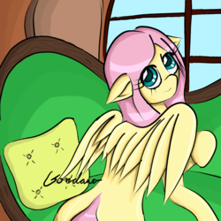 Size: 3000x3000 | Tagged: safe, artist:gondaro, fluttershy, g4, cute, female, high res, solo, wings