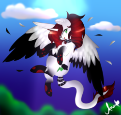 Size: 1024x970 | Tagged: safe, artist:anasflow, oc, oc only, oc:acid dash, alicorn, pony, colored wings, female, flying, mare, multicolored wings, solo