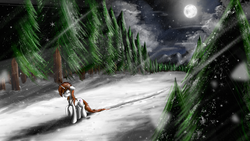 Size: 4800x2700 | Tagged: safe, artist:flamevulture17, oc, oc only, pony, scenery, solo, winter