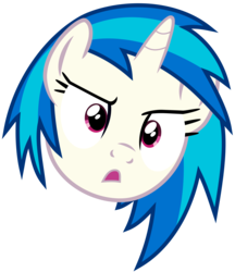 Size: 3540x4100 | Tagged: safe, artist:namelesshero2222, dj pon-3, vinyl scratch, pony, unicorn, g4, bust, confused, female, high res, horn, mare, open mouth, portrait, simple background, solo, transparent background, vector