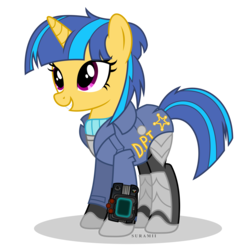 Size: 6000x6000 | Tagged: safe, artist:suramii, oc, oc only, oc:sparkplug, pony, unicorn, fallout equestria, fallout equestria: crimson tide, absurd resolution, clothes, officer, simple background, solo, transparent background
