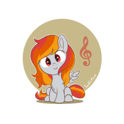 Size: 4000x4000 | Tagged: safe, artist:soulfulmirror, oc, oc only, oc:tridashie, pegasus, pony, absurd resolution, chibi, clef, female, mare, simple background, sitting, solo, transparent background