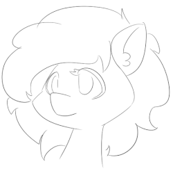 Size: 455x447 | Tagged: safe, artist:lockhe4rt, oc, oc only, oc:filly anon, animated, blinking, ear flick, female, filly, grayscale, monochrome, simple, sketch, smiling, solo