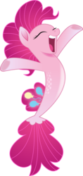 Size: 1765x3742 | Tagged: safe, artist:infinitewarlock, pinkie pie, seapony (g4), g4, my little pony: the movie, cute, diapinkes, eyes closed, female, open mouth, seapony pinkie pie, simple background, solo, species swap, transparent background, underhoof, vector