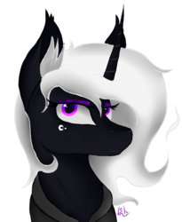 Size: 1333x1628 | Tagged: safe, artist:lacunah, oc, oc only, oc:phantom whisper, pony, bust, portrait, simple background, solo, transparent background
