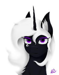 Size: 787x1000 | Tagged: safe, artist:lacunah, oc, oc only, oc:phantom whisper, pony, bust, portrait, simple background, solo, transparent background