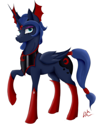 Size: 2041x2440 | Tagged: safe, artist:lacunah, idw, princess luna, pony, g4, reflections, spoiler:comic, evil counterpart, evil luna, female, high res, mirror universe, raised hoof, simple background, solo, transparent background
