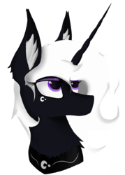 Size: 1460x2035 | Tagged: safe, artist:lacunah, oc, oc only, oc:phantom whisper, pony, bust, portrait, simple background, smiling, solo, transparent background