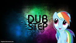 Size: 800x450 | Tagged: safe, artist:brightrai, edit, rainbow dash, g4, colorful, dubstep, earbuds, electronic music, music, wallpaper, wallpaper edit