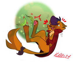 Size: 1280x1091 | Tagged: safe, artist:karaboos, capper dapperpaws, abyssinian, cat, anthro, digitigrade anthro, g4, my little pony: the movie, ass, butt, capperbetes, chest fluff, clothes, coat, cute, paw pads, paws, simple background, tickling, underpaw, white background