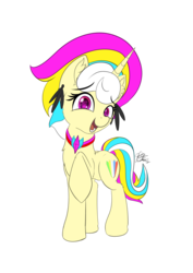 Size: 3507x4960 | Tagged: safe, artist:calena, derpibooru exclusive, oc, oc only, oc:trinity deblanc, pony, unicorn, 2018 community collab, derpibooru community collaboration, ear piercing, earring, jewelry, looking at you, multicolored hair, piercing, simple background, solo, transparent background