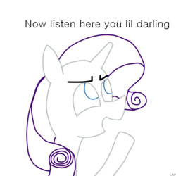 Size: 800x800 | Tagged: safe, artist:jetronic, rarity, g4, angry, darling, listen here, meme
