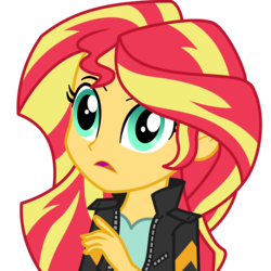Size: 10000x10000 | Tagged: safe, artist:sunshi, sunset shimmer, equestria girls, friendship games, absurd resolution, clothes, female, jacket, leather jacket, open mouth, simple background, solo, transparent background, vector