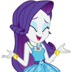 Size: 2045x2048 | Tagged: safe, artist:thebarsection, rarity, equestria girls, equestria girls series, g4, clothes, eyes closed, eyeshadow, female, high res, makeup, open mouth, rarity peplum dress, simple background, smiling, solo, transparent background