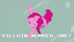 Size: 480x270 | Tagged: safe, edit, edited screencap, screencap, pinkie pie, a friend in deed, g4, animated, bipedal, female, hub logo, lazytown, meme, singing, smile song, spinning, we are number one