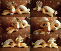 Size: 2308x1959 | Tagged: safe, artist:littlefairyswonders, applejack, earth pony, pony, g4, irl, photo, plushie, prone, solo