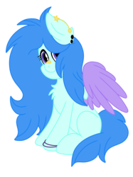 Size: 2048x2732 | Tagged: safe, artist:prismaticstars, oc, oc only, oc:blue blitz, pegasus, pony, female, high res, mare, simple background, sitting, solo, transparent background