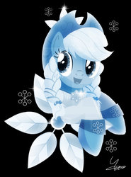 Size: 600x812 | Tagged: safe, artist:ii-art, applejack, spirit of hearth's warming past, earth pony, ghost, pony, g4, cowboy hat, female, hat, mare, smiling, solo, stetson