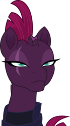 Size: 3063x5500 | Tagged: safe, artist:dashiesparkle, tempest shadow, pony, unicorn, g4, my little pony: the movie, broken horn, eye scar, female, horn, mare, pondering, scar, simple background, solo, transparent background, vector