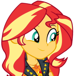 Size: 2017x2048 | Tagged: safe, artist:thebarsection, sunset shimmer, equestria girls, g4, my little pony equestria girls: better together, clothes, cute, female, high res, jewelry, necklace, shimmerbetes, simple background, smiling, solo, transparent background