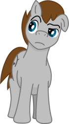 Size: 609x1084 | Tagged: safe, artist:malte279, oc, oc only, oc:graystan, earth pony, pony, my little pony: tails of equestria, floppy ears, free to use, frown, looking back, male, pen and paper rpg, raised eyebrow, simple background, solo, stallion, transparent background, vector