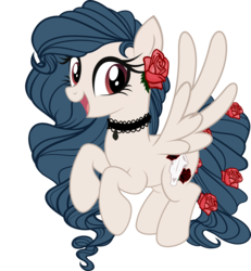 Size: 2856x3094 | Tagged: safe, artist:weekendroses, oc, oc only, oc:ivory rose, flower, flower in hair, high res, simple background, solo, transparent background