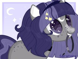 Size: 1024x778 | Tagged: safe, artist:saratory, oc, oc only, oc:star night, earth pony, pony, collar, cute, female, mare, mouth hold, solo