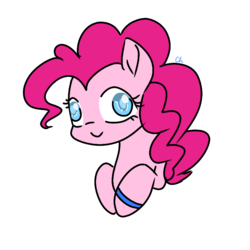 Size: 768x768 | Tagged: safe, artist:chautung, pinkie pie, earth pony, pony, g4, derp, female, looking at you, mare, simple background, smiling, solo, white background