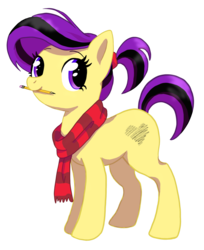 Size: 1024x1253 | Tagged: safe, artist:thatoneartistchick, oc, oc only, oc:sketches, pony, clothes, cute, female, mare, pencil, ponysona, ponytail, scarf, solo