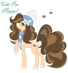 Size: 2693x2883 | Tagged: safe, artist:yukagaming2016, oc, oc only, oc:cake pop, earth pony, pony, clothes, female, high res, mare, offspring, parent:cheese sandwich, parent:pinkie pie, parents:cheesepie, scarf, solo, winter hat