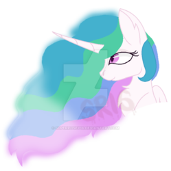 Size: 600x603 | Tagged: safe, artist:superrosey16, princess celestia, pony, g4, bust, female, mare, portrait, simple background, solo, transparent background, watermark