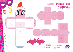 Size: 960x678 | Tagged: safe, pinkie pie, g4, official, animal costume, chicken pie, chicken suit, clothes, costume, craft, cute, female, merchandise, papercraft, portuguese, printable, solo