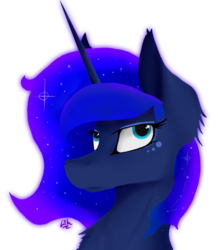 Size: 835x956 | Tagged: safe, artist:lacunah, princess luna, pony, g4, bust, female, portrait, solo