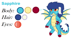 Size: 896x492 | Tagged: safe, artist:twinklestar2006, oc, oc only, oc:sapphire, dragon, base used, offspring, parent:garble, parent:princess ember, parents:emble, solo
