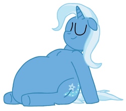 Size: 647x575 | Tagged: safe, artist:jamesawilliams1996, trixie, pony, unicorn, g4, belly, big belly, chubby, fat, female, overweight, sitting, the great and bountiful trixie, weight gain