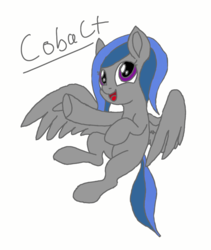 Size: 1440x1708 | Tagged: safe, oc, oc only, oc:cobalt, oc:cobalt skies, object pony, original species, pegasus, pony, element pony, ponified, simple background, trace, wings