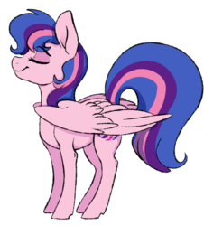 Size: 778x861 | Tagged: safe, artist:saphi-boo, oc, oc only, oc:galaxy guard, pegasus, pony, kindverse, eyes closed, offspring, parent:flash sentry, parent:twilight sparkle, parents:flashlight, simple background, solo, transparent background
