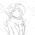 Size: 500x500 | Tagged: source needed, safe, artist:reiduran, sunset shimmer, equestria girls, g4, clothes, fanfic art, female, grayscale, lineart, looking at you, monochrome, scarf, smiling, solo