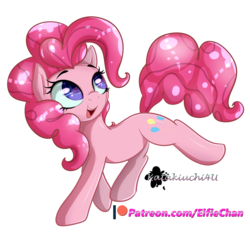 Size: 2100x2000 | Tagged: safe, artist:katakiuchi4u, pinkie pie, earth pony, pony, g4, cute, diapinkes, female, high res, mare, patreon, patreon logo, simple background, smiling, solo, transparent background