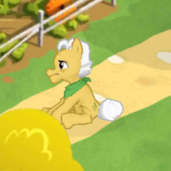 Size: 270x270 | Tagged: safe, gameloft, grand pear, earth pony, pony, g4, male, sad, sitting, solo, stallion