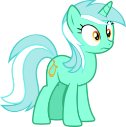 Size: 2338x2358 | Tagged: safe, artist:frownfactory, lyra heartstrings, pony, unicorn, g4, rock solid friendship, .svg available, female, high res, horn, mare, simple background, solo, svg, transparent background, two toned mane, two toned tail, vector, worried